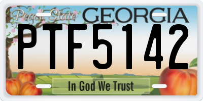 GA license plate PTF5142