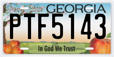GA license plate PTF5143