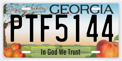 GA license plate PTF5144