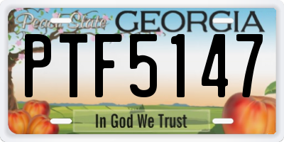 GA license plate PTF5147