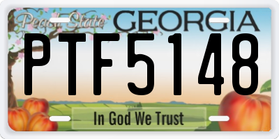 GA license plate PTF5148