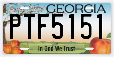 GA license plate PTF5151
