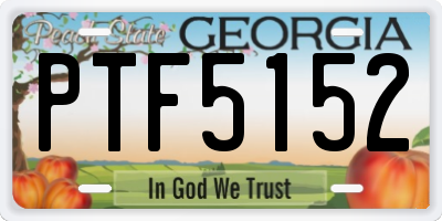 GA license plate PTF5152