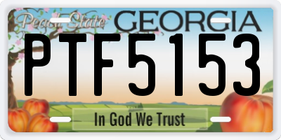 GA license plate PTF5153