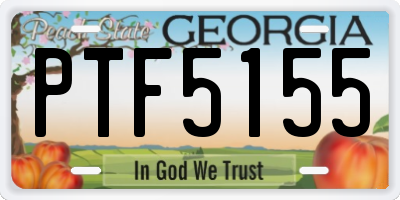GA license plate PTF5155