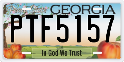 GA license plate PTF5157