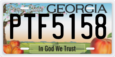 GA license plate PTF5158