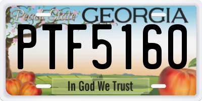 GA license plate PTF5160
