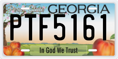 GA license plate PTF5161