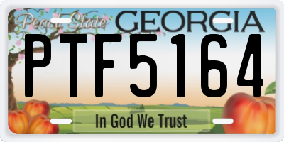 GA license plate PTF5164