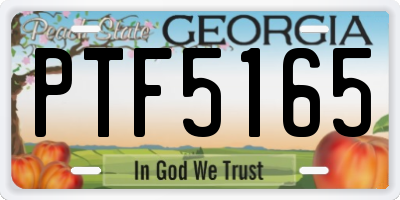 GA license plate PTF5165