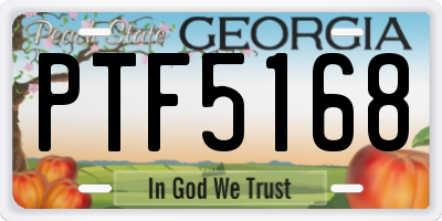 GA license plate PTF5168