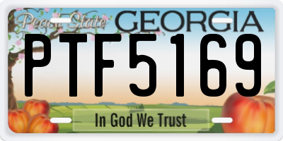 GA license plate PTF5169