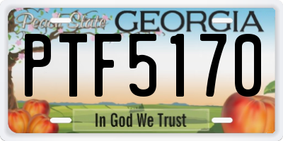 GA license plate PTF5170