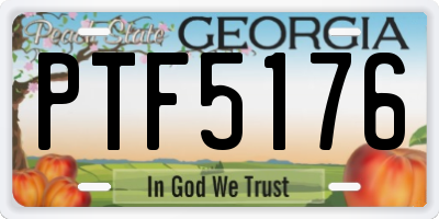 GA license plate PTF5176