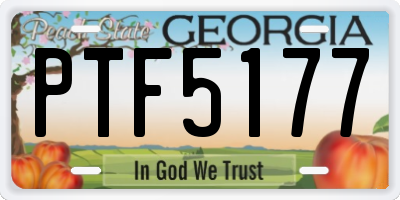 GA license plate PTF5177