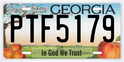 GA license plate PTF5179
