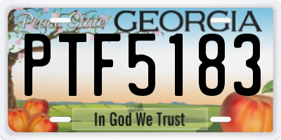 GA license plate PTF5183
