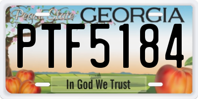GA license plate PTF5184
