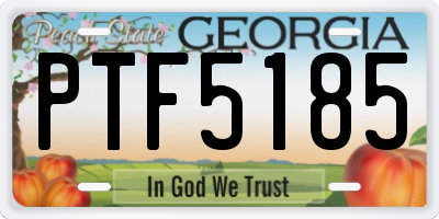 GA license plate PTF5185