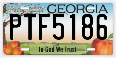 GA license plate PTF5186