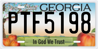 GA license plate PTF5198