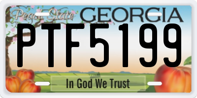 GA license plate PTF5199
