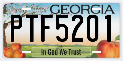 GA license plate PTF5201