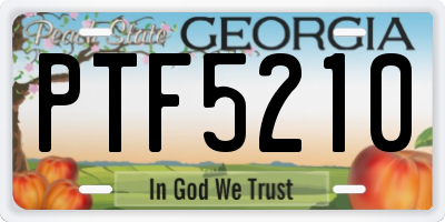 GA license plate PTF5210