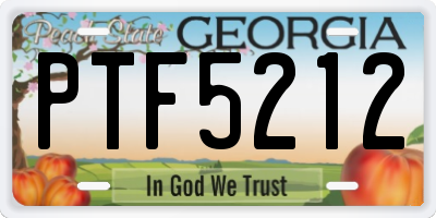 GA license plate PTF5212