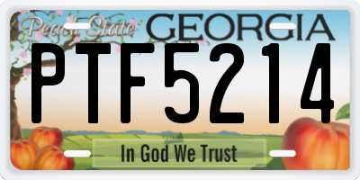GA license plate PTF5214