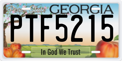 GA license plate PTF5215