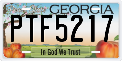 GA license plate PTF5217