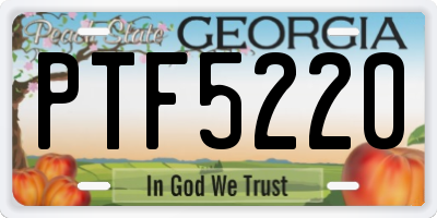 GA license plate PTF5220