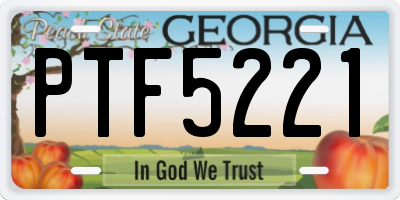 GA license plate PTF5221