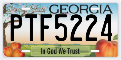 GA license plate PTF5224