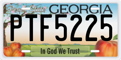 GA license plate PTF5225