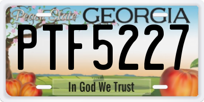 GA license plate PTF5227
