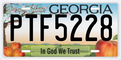 GA license plate PTF5228