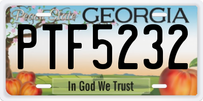 GA license plate PTF5232