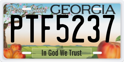 GA license plate PTF5237