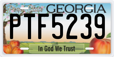 GA license plate PTF5239