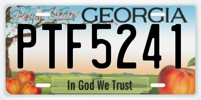 GA license plate PTF5241