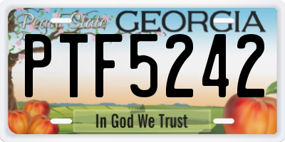 GA license plate PTF5242