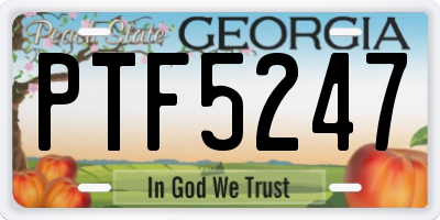 GA license plate PTF5247
