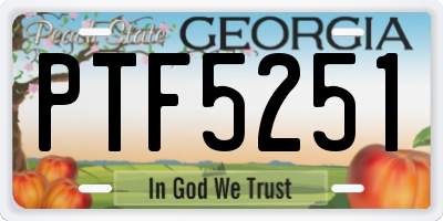 GA license plate PTF5251