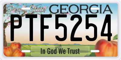 GA license plate PTF5254