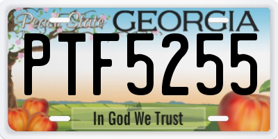 GA license plate PTF5255