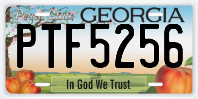 GA license plate PTF5256