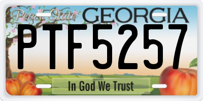 GA license plate PTF5257